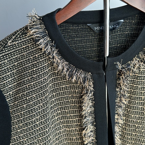 Ming Wang XL Eyelash-Trim Tweed Knit Sweater Jacket - Picture 7 of 10